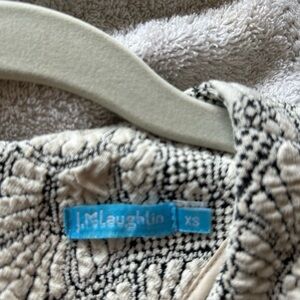 J. McLaughlin Black and Cream Textured Jacket